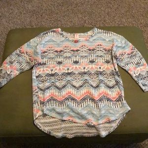 3/4 sleeve blue shirt